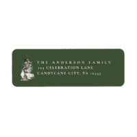 Cute Christmas Tree with Dog Return Address Label