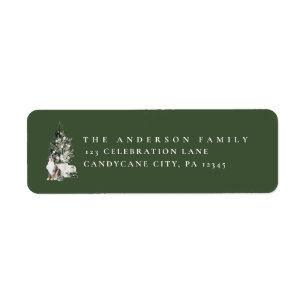 Cute Christmas Tree with Dog Return Address Label