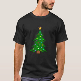 Cute Christmas Tree with Puzzle Piece Ornaments Pu T-Shirt
