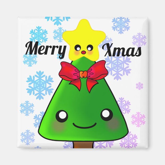 Cute Christmas Tree with Star Magnet (Front)