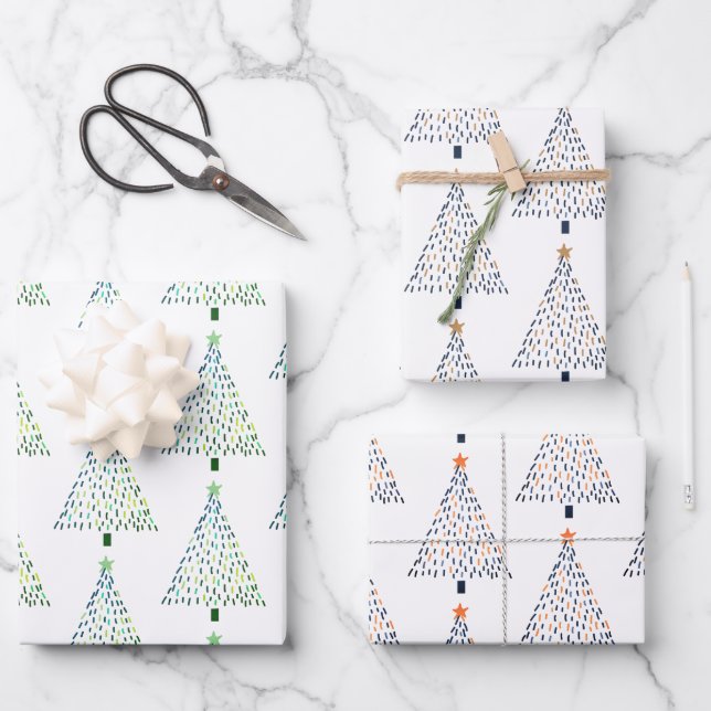 Cute Christmas Tree  Wrapping Paper Sheet (Front)