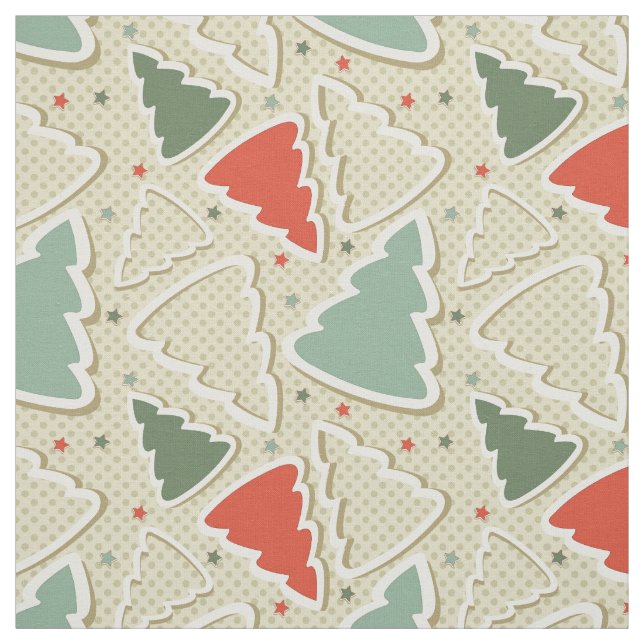 Cute Christmas Trees Fabric (Swatch)