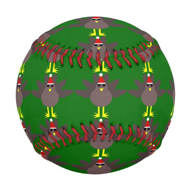 Cute Christmas Turkey Baseball (Front)