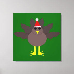 Cute Christmas Turkey Canvas Print