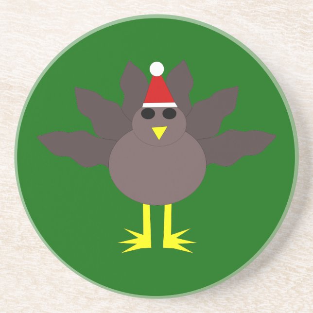Cute Christmas Turkey Coasters (Front)