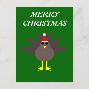 Cute Christmas Turkey Customizable Postcard