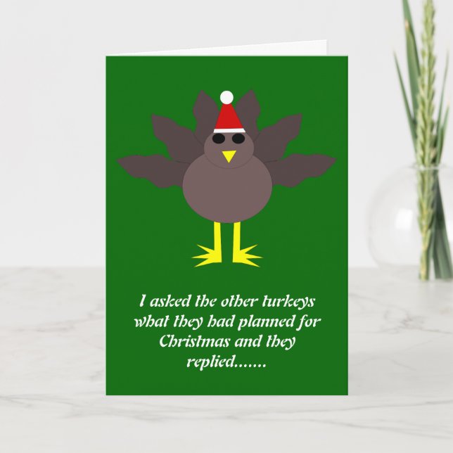 Cute Christmas Turkey Funny Card (Front)