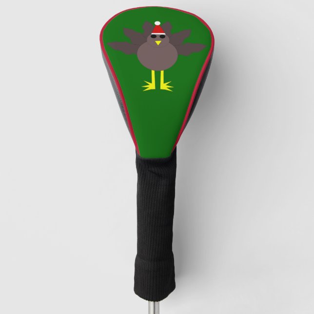 Cute Christmas Turkey Golf Driver Cover (Front)