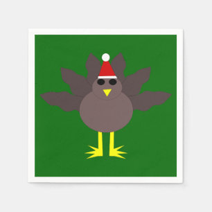 Cute Christmas Turkey Paper Napkins