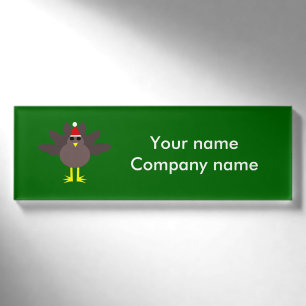 Cute Christmas Turkey Personalized Name Tag