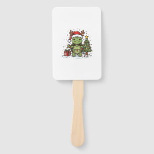 Cute Christmas Turtle Vintage Engraving Shirt Desi Hand Fan