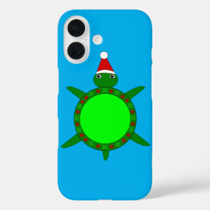 Cute Christmas Turtle with Flowery Shell iPhone 16 Case