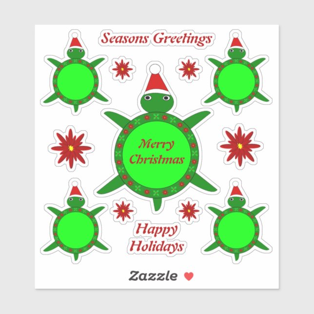 Cute Christmas Turtle with Flowery Shell Custom (Sheet)