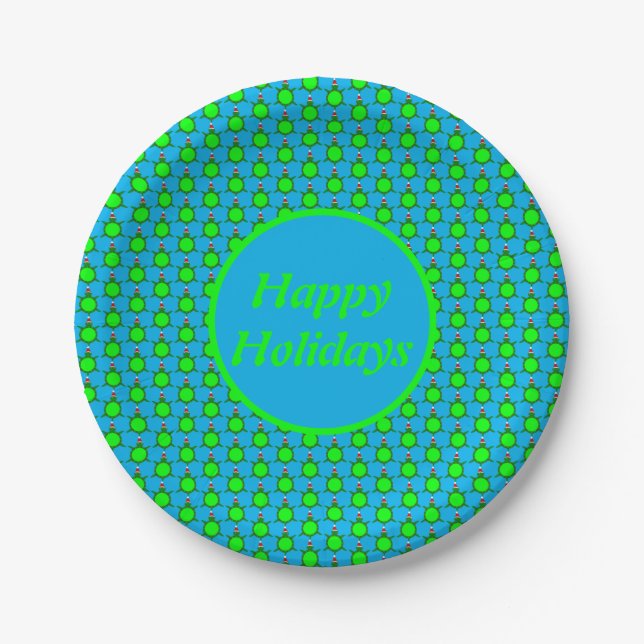 Cute Christmas Turtle with Flowery Shell Custom Paper Plate (Front)