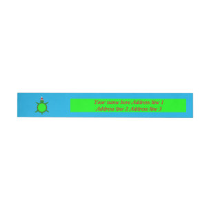 Cute Christmas Turtle with Flowery Shell Wrap Around Label