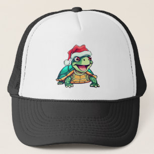 Cute Christmas Turtle With Santa Hat