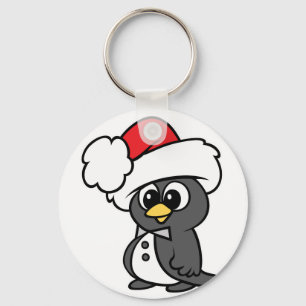 Cute Christmas Tuxedo Penguin Keychain