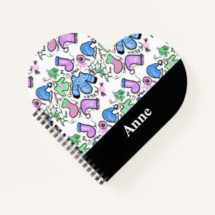 Cute Christmas Ugly Sweater Doodles Swirls Pattern Notebook