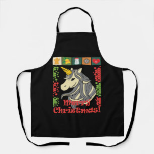 Cute Christmas Unicorn. Apron