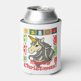 Cute Christmas Unicorn. Can Cooler