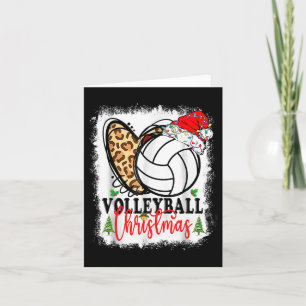 Cute Christmas Volleyball Heartbeat Santa Hat Xmas Card