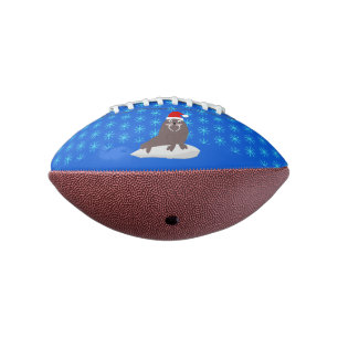 Cute Christmas Walrus and Snowflakes Football