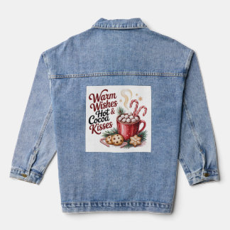 Cute Christmas warm wishes saying  Denim Jacket