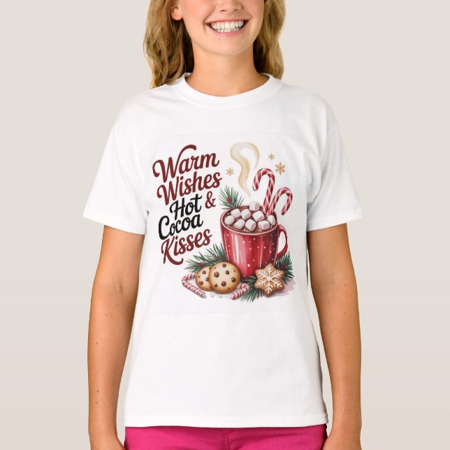 Cute Christmas warm wishes saying  T-Shirt (Front)