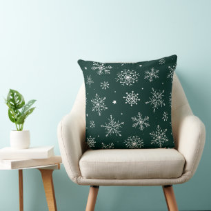 Cute Christmas white snowflakes Throw Pillow