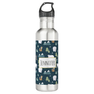 Cute Christmas Winter Animals Pattern 710 Ml Water Bottle