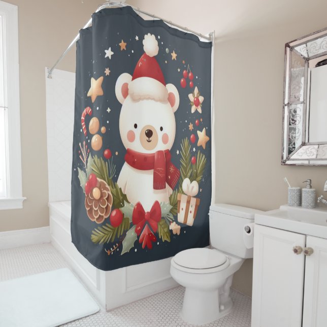 Cute Christmas/Winter bear in wreath (In Situ)
