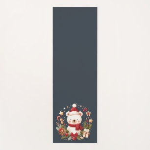 Cute Christmas/Winter bear in wreath Yoga Mat