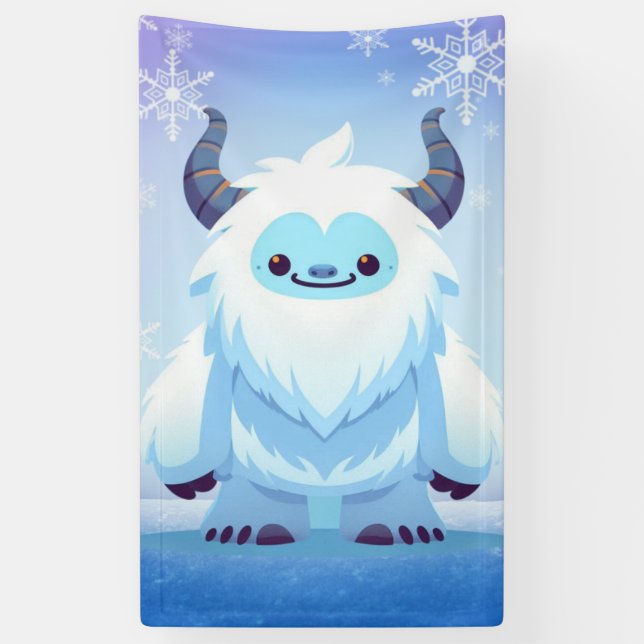 Cute Christmas/winter yeti Banner (Vertical)