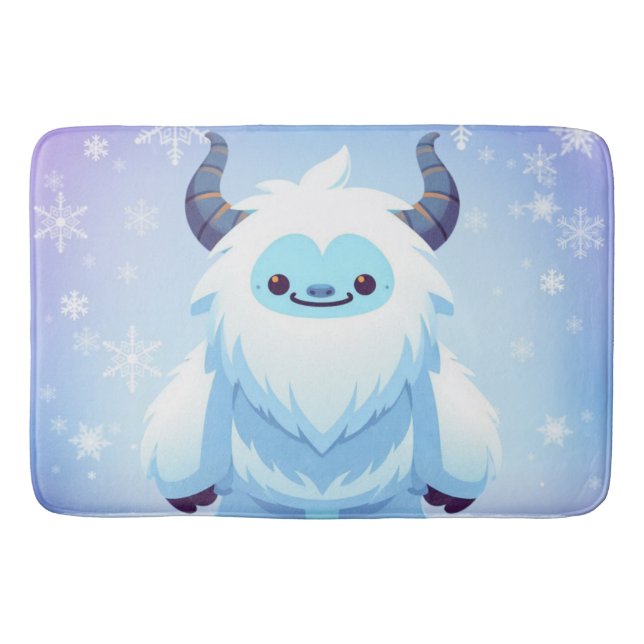 Cute Christmas/winter yeti Bath Mat (Front)