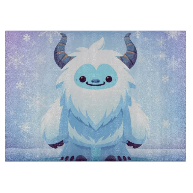 Cute Christmas/winter yeti Cutting Board (Front)