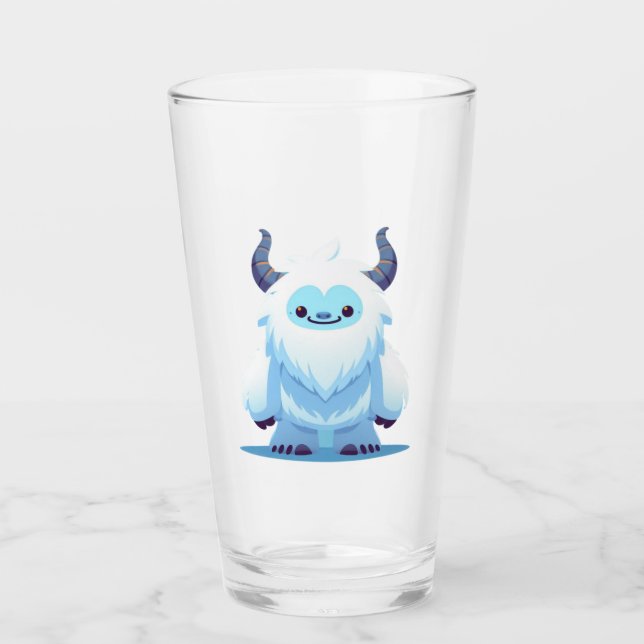 Cute Christmas/winter yeti Glass (Front)