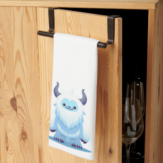 Cute Christmas/winter yeti Kitchen Towel (Thirds Fold)