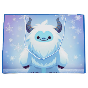Cute Christmas/winter yeti Large Gift Bag