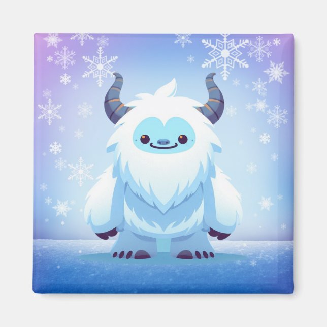 Cute Christmas/winter yeti Magnet (Front)