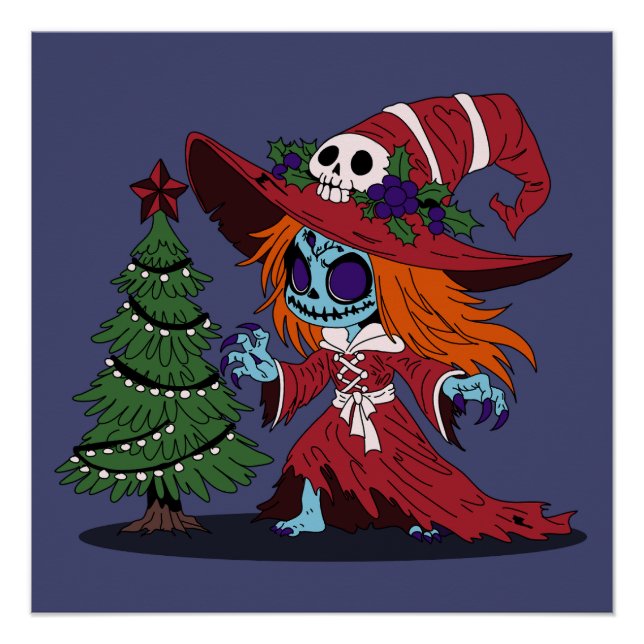 Cute Christmas Witch Poster (Front)