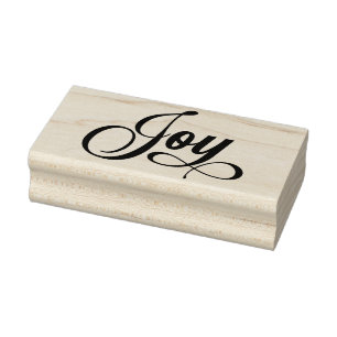 Cute Christmas Word Art Rubber Stamp