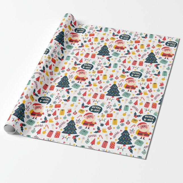 Cute Christmas Wrapping Paper (Unrolled)
