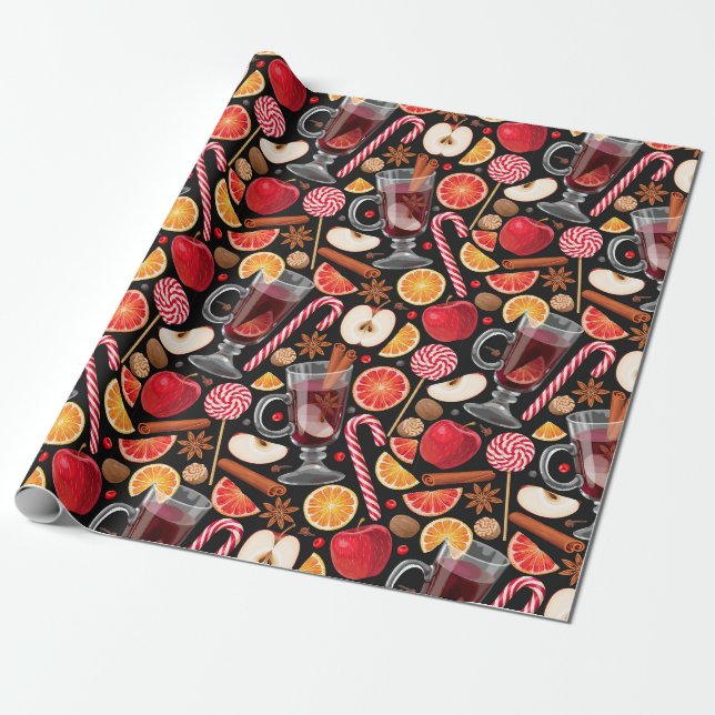 Cute Christmas Wrapping Paper (Unrolled)