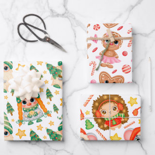 Cute Christmas Wrapping Paper Sheet