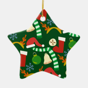 Cute Christmastime Holiday Gear Ceramic Ornament