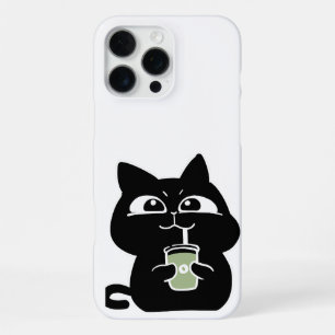 Cute Chubby Black Cat iPhone 16 Pro Max Case