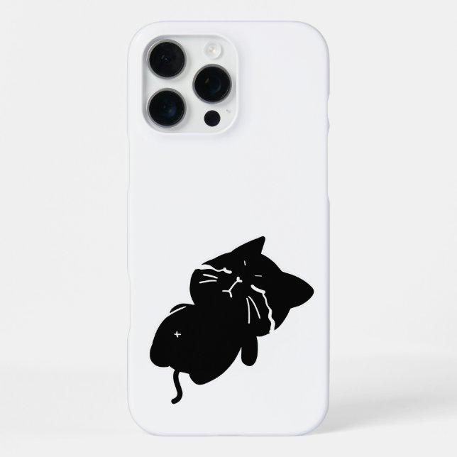 Cute Chubby Black Cat iPhone Case (Back)