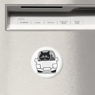 Cute Chubby Black Cat Sticker Magnet