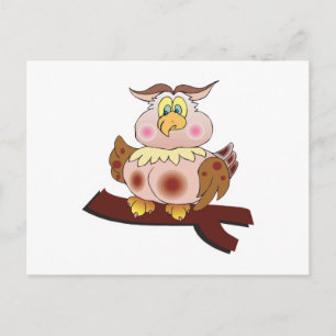 cute chubby owl postcard