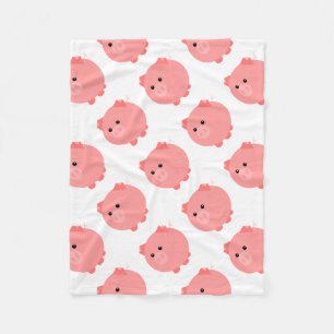 Cute Chubby Pig Fleece Blanket